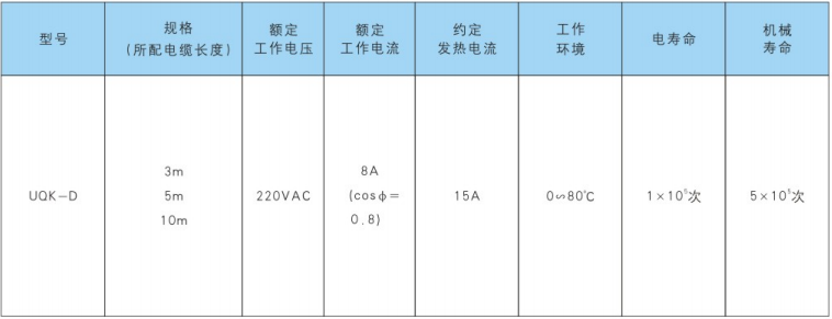 UQK-D液位浮動(dòng)開關(guān)規(guī)格
